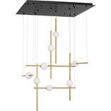 Lampa wisząca glamour 8 punktów Marks | Złoty żyrandol LED