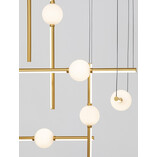 Lampa wisząca glamour 8 punktów Marks | Złoty żyrandol LED