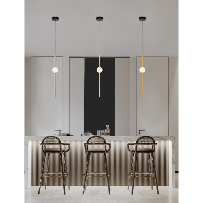 Lampa wisząca glamour Marks LED | Złota, Nowoczesna | Decolab24