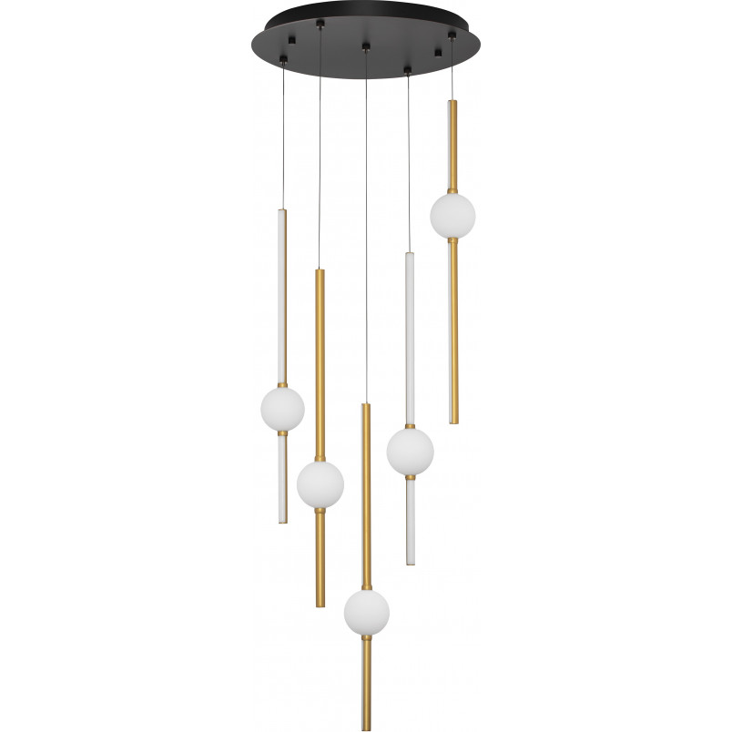 Lampa Wisząca Glamour Złota 5-Punktowa Marks LED | Decolab24
