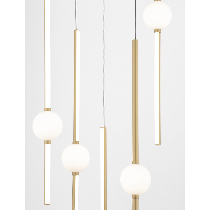 Lampa Wisząca Glamour Złota 5-Punktowa Marks LED | Decolab24