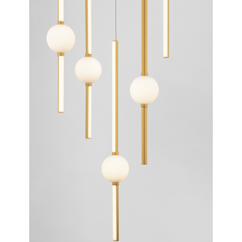 Lampa Wisząca Glamour Złota 5-Punktowa Marks LED | Decolab24