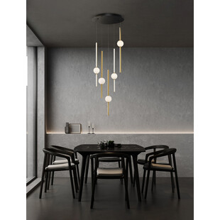 Lampa Wisząca Glamour Złota 5-Punktowa Marks LED | Decolab24