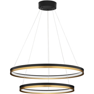 Lampa wisząca okrągła Davis II LED 80cm czarny / złoty mosiądz