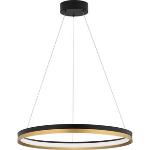 Lampa wisząca okrągła Davis LED 60cm czarny / złoty mosiądz