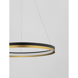 Lampa wisząca okrągła Davis LED 60cm czarny / złoty mosiądz