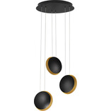 Lampa wisząca LED Case: Nowoczesny design, czarno-złota