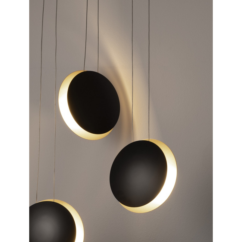 Lampa wisząca LED Case: Nowoczesny design, czarno-złota
