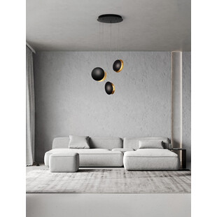 Lampa wisząca LED Case: Nowoczesny design, czarno-złota