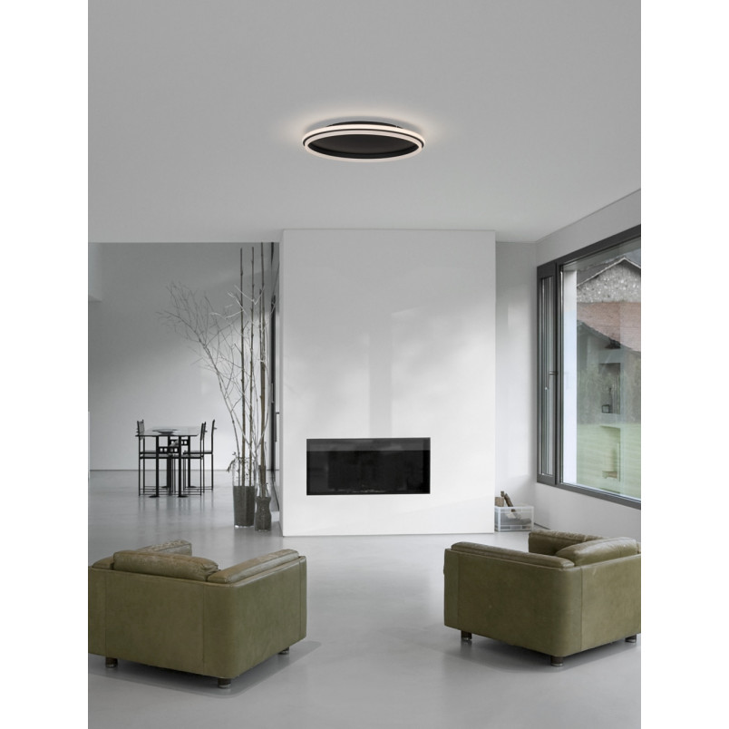 Plafon LED czarny Sallow 60cm - Nowoczesne oświetlenie