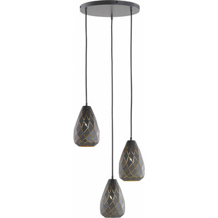 Lampa wisząca ażurowa potrójna Onyx III Antracyt marki Trio