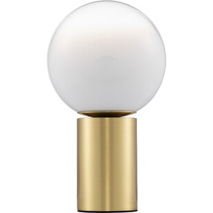 Lampa stołowa szklana kula Lian biały gradient / mosiądz