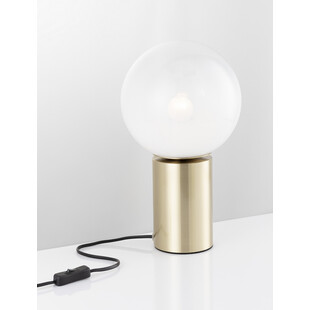 Lampa stołowa szklana kula Lian biały gradient / mosiądz