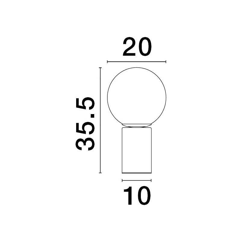 Lampa stołowa szklana kula Lian | Decolab24