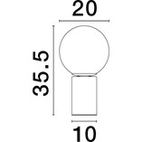 Lampa stołowa szklana kula Lian | Decolab24