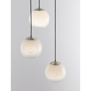 Lampa wisząca 3 szklane kule Lian 30cm biały gradient / mosiądz