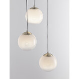 Lampa wisząca 3 szklane kule Lian 30cm biały gradient / mosiądz