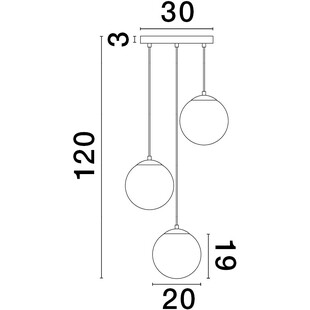 Lampa wisząca 3 szklane kule Lian 30cm biały gradient / mosiądz