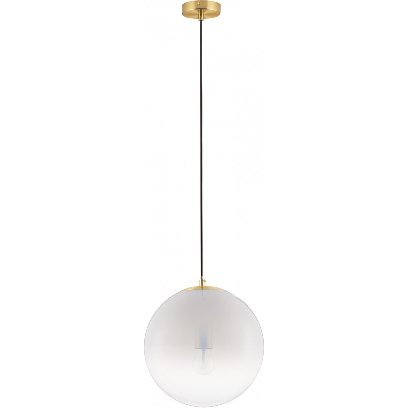 Lampa wisząca Lian - szklana kula, biały gradient, mosiądz | Decolab24