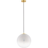 Lampa wisząca Lian - szklana kula, biały gradient, mosiądz | Decolab24