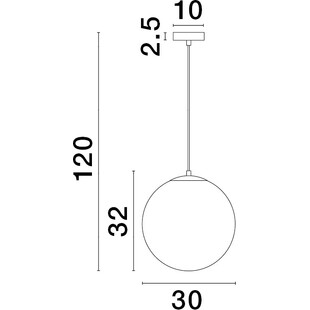 Lampa wisząca Lian - szklana kula, biały gradient, mosiądz | Decolab24