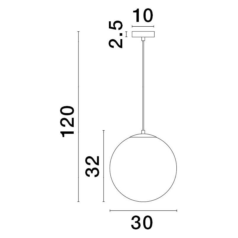 Lampa wisząca Lian - szklana kula, biały gradient, mosiądz | Decolab24