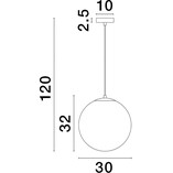 Lampa wisząca Lian - szklana kula, biały gradient, mosiądz | Decolab24