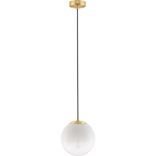 Lampa wisząca szklana kula Lian 20cm biały gradient / mosiądz