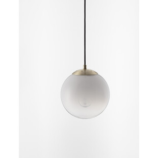 Lampa wisząca szklana kula Lian 20cm biały gradient / mosiądz
