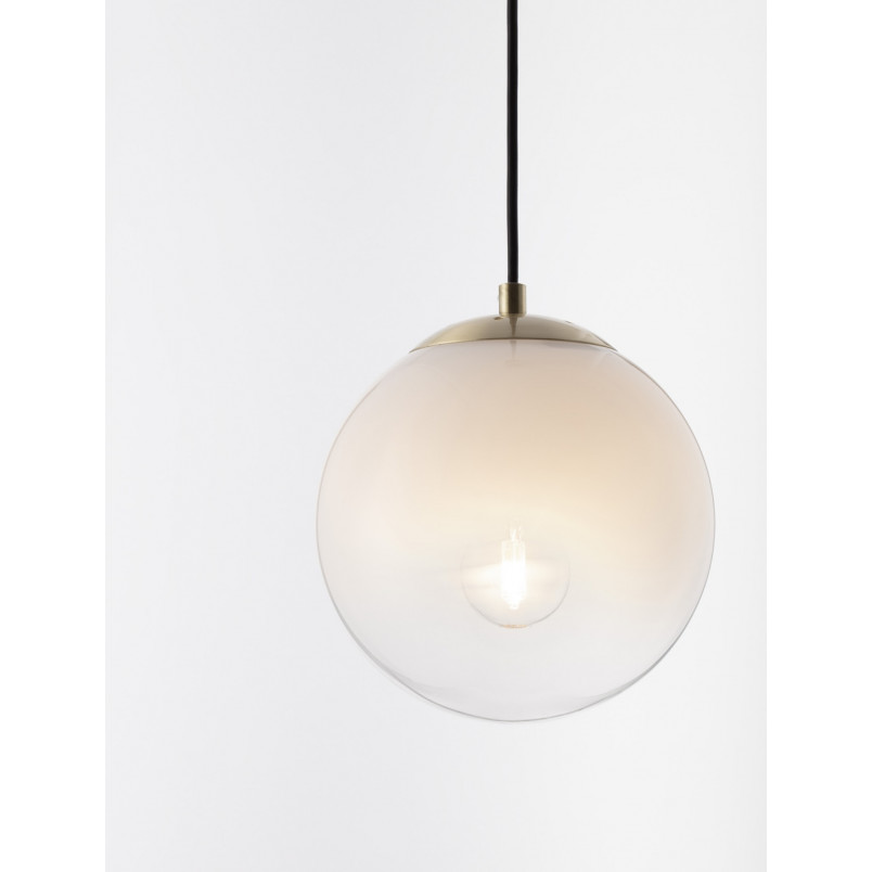 Lampa wisząca Lian - szklana kula 20cm, biały gradient | Decolab24