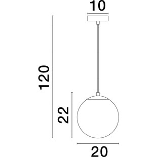 Lampa wisząca Lian - szklana kula 20cm, biały gradient | Decolab24