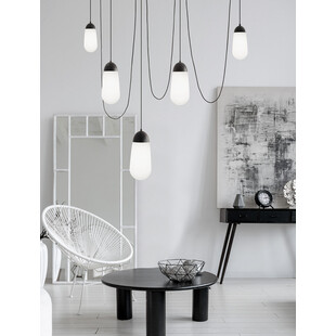Lampa wisząca pająk Ellipse 170cm biało-czarna