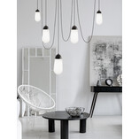Lampa wisząca "Pająk" Ellipse | 5 punktów, szkło, biało-czarna