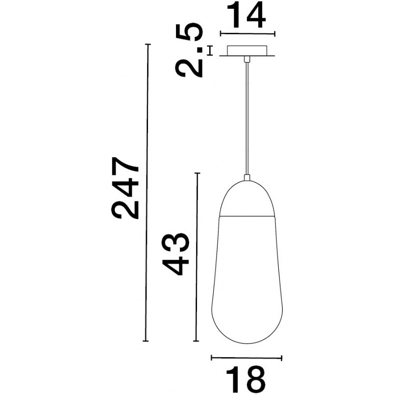 Lampa wisząca Ellipse biało-czarna | Decolab24