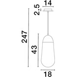 Lampa wisząca Ellipse biało-czarna | Decolab24