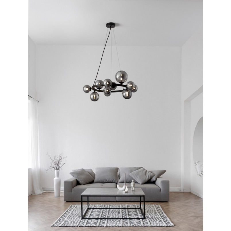 Lampa wisząca Nerro XI - szkło dymione, glamour | Decolab24