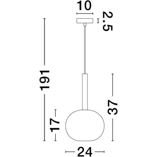Lampa wisząca szklana Sophia I - Glamour, 24cm | Decolab24