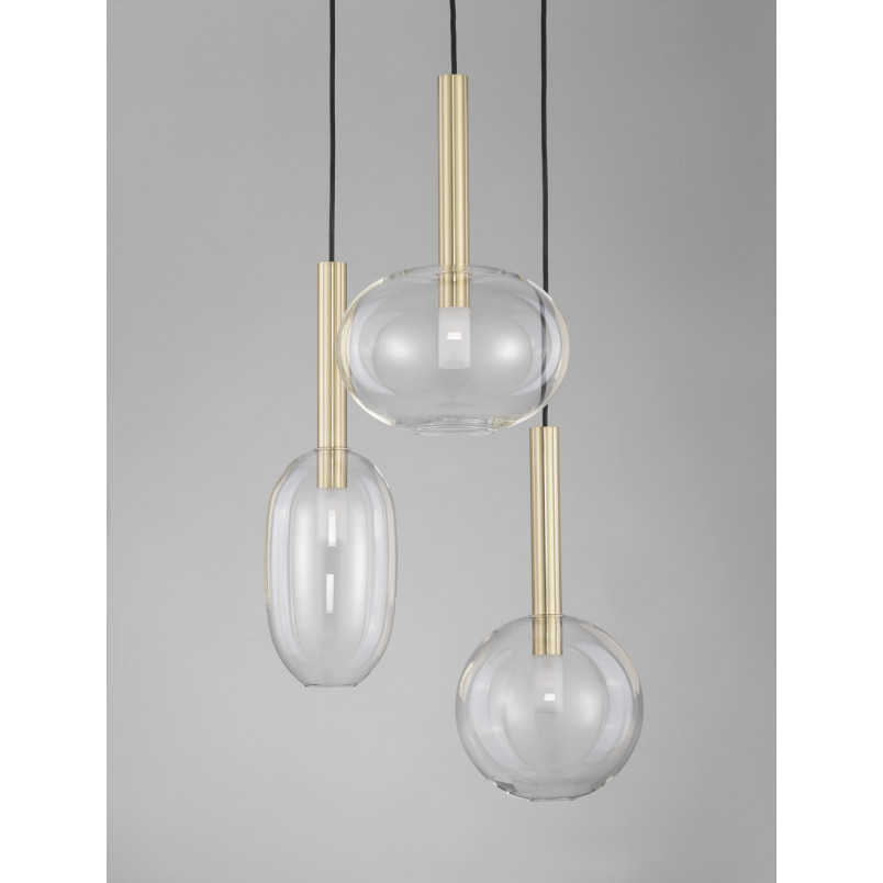 Lampa wisząca szklana Sophia | Glamour, 3 punkty, 50cm