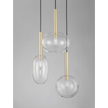 Lampa wisząca szklana Sophia | Glamour, 3 punkty, 50cm