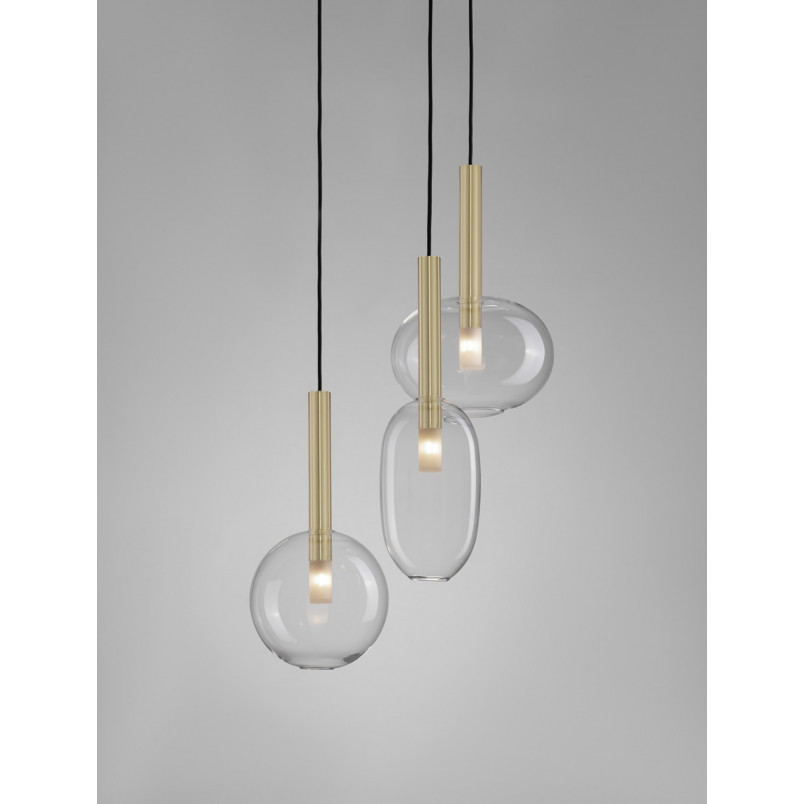Lampa wisząca szklana Sophia | Glamour, 3 punkty, 50cm