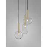 Lampa wisząca szklana Sophia | Glamour, 3 punkty, 50cm