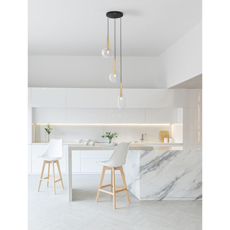 Lampa wisząca szklana Sophia | Glamour, 3 punkty, 50cm