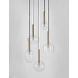 Lampa Wisząca Sophia | Szkło, 5 Punktów, Glamour | Decolab24