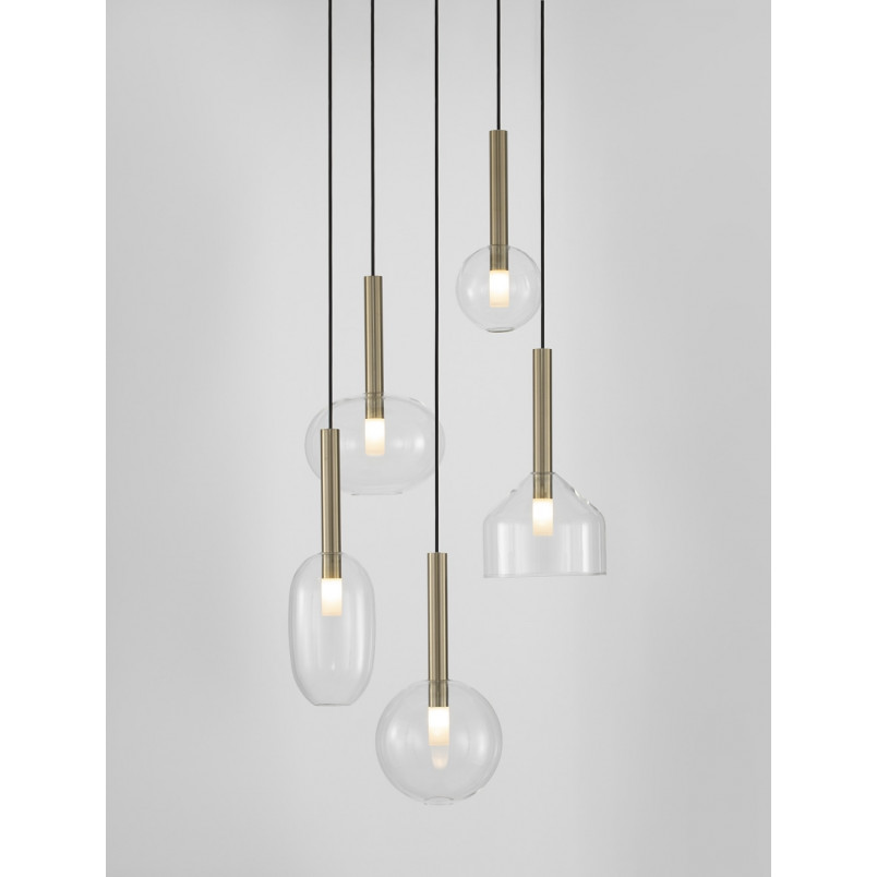 Lampa Wisząca Sophia | Szkło, 5 Punktów, Glamour | Decolab24