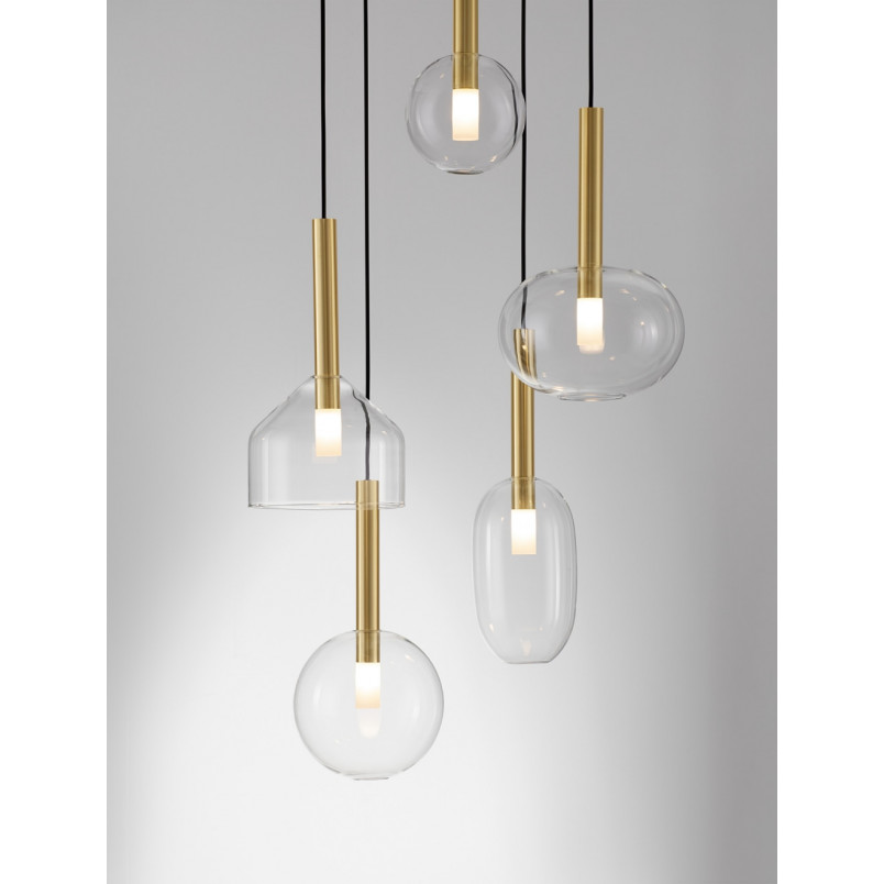 Lampa Wisząca Sophia | Szkło, 5 Punktów, Glamour | Decolab24