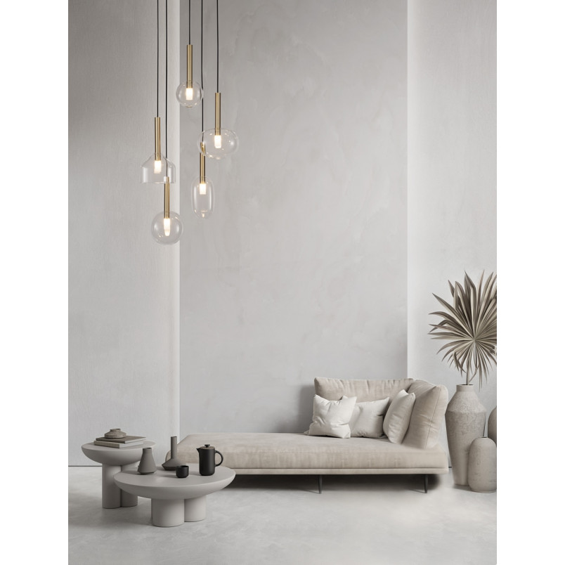 Lampa Wisząca Sophia | Szkło, 5 Punktów, Glamour | Decolab24