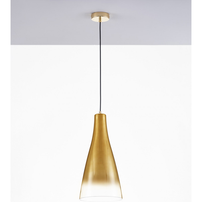 Lampa Wisząca Szklana Taper | Złota, E27 | Decolab24
