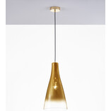 Lampa Wisząca Szklana Taper | Złota, E27 | Decolab24