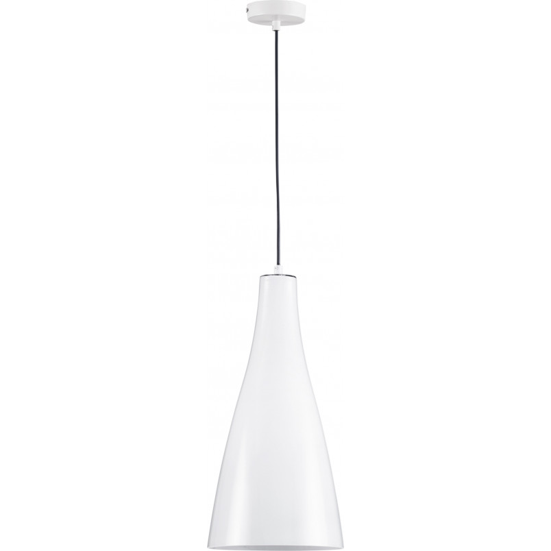 Lampa wisząca szklana Taper | Biała, E27 | Decolab24