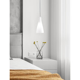 Lampa wisząca szklana Taper | Biała, E27 | Decolab24